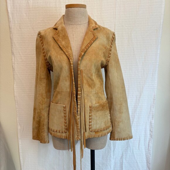 Rem Garson Jackets & Blazers - Rem Garson Vintage Camel Leather Suede Jacket Size S